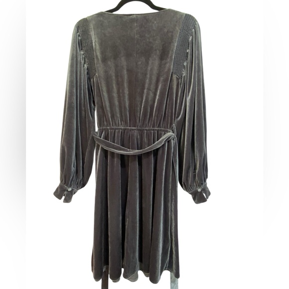 Calvin Klein Gray Velvet Midi Dress - Picture 2 of 8